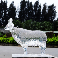 JingYue personalizado resina clara Toro arte transparente hogar Hotel Villa ornamento hecho a mano elegante artesanía decoración escultura