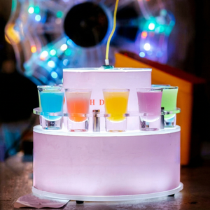 2025 Trending Party Birthday Cake Stand con Shot Cup Tray VIP Led Birthday Cake Bottle Service Presentador - Product Image 1
