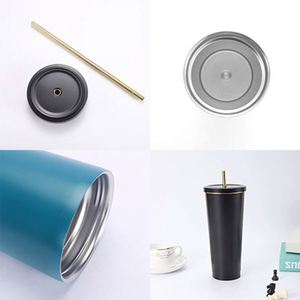Custom Logo Luxury Rose <b>Gold</b> Black 500/700ml Eco-Friendly Stainless Steel Tumbler Straw Vacuum Insulated Travel <b>Mug</b> for - Product Image 4