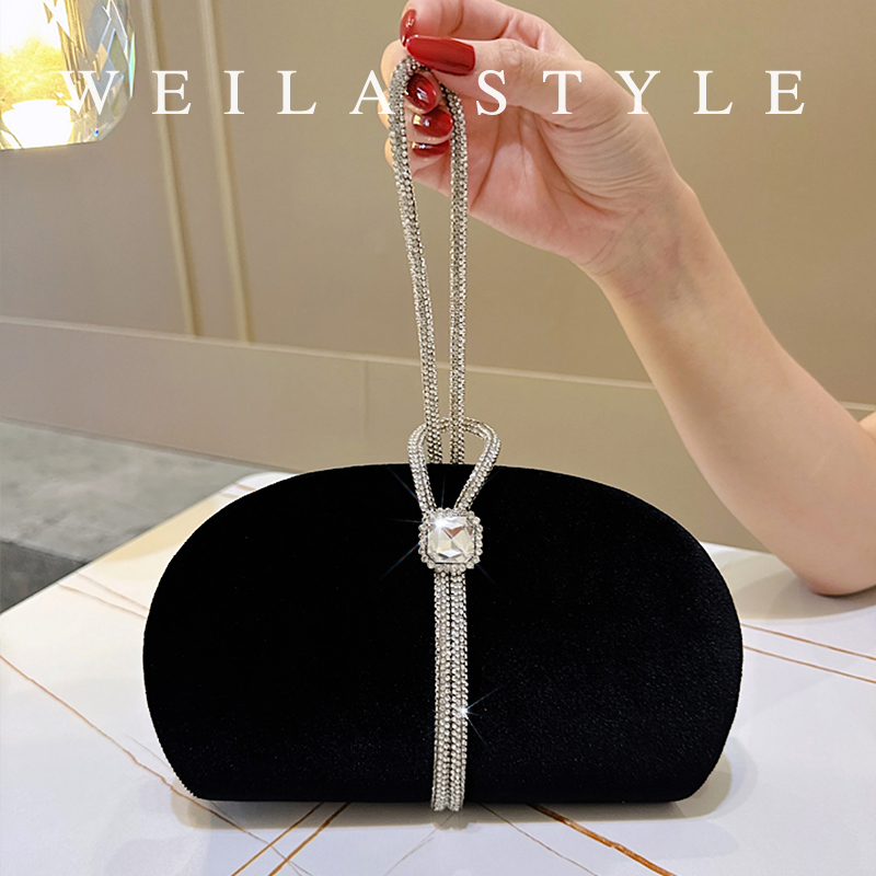 green emerald velvet dress Cocktail Prom Handbag – Party Handbag for Weddings and Formal Events, Golden main image 0
