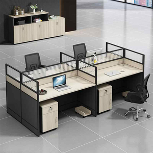 Oficina Modular 4 Workstation Cubicle Modern <span class=keywords><strong>Coworking</strong></span> Desk Call Center Office Cubicles - Product Image 2