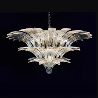 Lustre européen rétro de luxe en cristal Lampes à suspension à lame d'inspiration Murano simples pour salon ou restaurant
