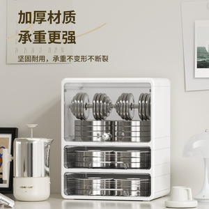 Multi Layer Cup Storage Rack Large Capacity Dust Proof With Transparent Door For Kitchen Living Room Home Use - Product Image 2