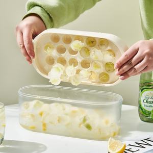 MONR Nouveau <span class=keywords><strong>mini</strong></span> <span class=keywords><strong>plateau</strong></span> à glaçons circulaire à 22 cavités Moule à boules de glace en plastique écologique avec <span class=keywords><strong>pelle</strong></span> <span class=keywords><strong>pour</strong></span> outils de crème glacée - Product Image 3