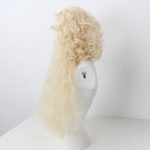 Vente en gros de nouveaux casques d'Halloween transfrontaliers exportation de cheveux blancs longs bouclés perruque Cos Beard ensemble complet - Product Image 2