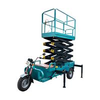 Plateforme de travail aérienne mobile à ciseaux montée sur tricycle électrique, hauteur de levage 4m-12m, capacité de charge 300kg-500kg