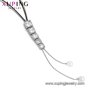 Xuping-suéter largo con perlas cuadradas <span class=keywords><strong>multicolor</strong></span> para mujer, diseño popular a la moda, cadena larga, collar, 01120 - Product Image 4