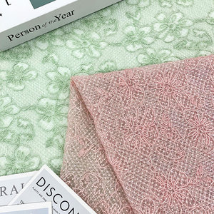 Usine directe broderie dentelle tissu dames sous-vêtements pyjamas haut de gamme femmes décoration de mariage brodé dentelle tissu - Product Image 4