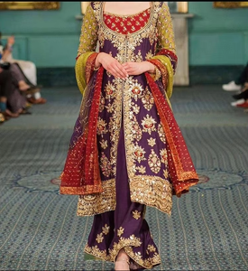 Conjunto de chaqueta larga y Palazzo indio pakistaní de diseñador, ropa de fiesta y boda con bordado pesado, traje étnico elegante - Product Image 6