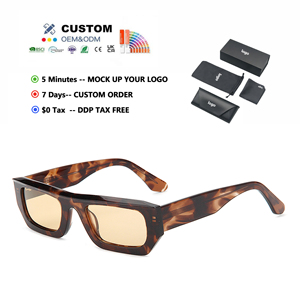 Lunettes de soleil tendance pour hommes, marque de créateur, plusieurs couleurs de verres, protection UV400, monture en acétate premium, logo personnalisé - Product Image 1
