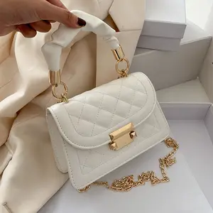 Bolso al por mayor de China 2024, bolso de hombro de moda coreana para mujer, MOQ bajo, cadena de diseñador, pequeño bolso cruzado cuadrado para la vida diaria