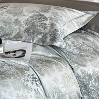 Ensemble de literie de luxe 4 pièces moderne 60S King Size Super plat 4 pièces à longues fibres coton drap de lit housse de couette taies d'oreiller couette