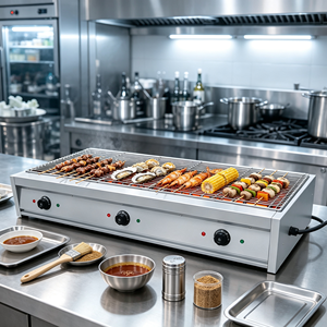 Parrilla eléctrica comercial de sobremesa sin humo para interiores, equipo de barbacoa, asador de mariscos para aros de calamar, cangrejo y camarones - Product Image 4