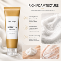 Nettoyant Visage Moussant Personnalisé OEM/ODM à la Centella, Faible pH, Exfoliant, Nettoyage en Profondeur, Purifiant, Contrôle du Sébum pour Peaux Mixtes