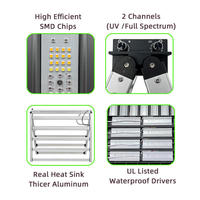 Lampu Tanam LED 1100W Grosir Dua Saluran Lipat Spektrum Penuh Lampu Tanam LED Komersial dengan UV