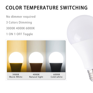 Ampoule <span class=keywords><strong>LED</strong></span> à intensité variable tricolore <span class=keywords><strong>E27</strong></span>, 3000K 4000K 6000K 7W 9W 12W 15W 18W, haute tension 220V, courant constant, sans scintillement - Product Image 3