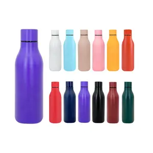 Stock 550ml Powder Coating Double Wall Stainless Steel Insulated Thermos Small Mouth Water Bottle
