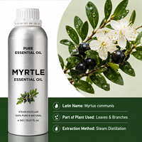 Huile Essentielle de Myrte Naturelle Distillée à la Vapeur, Huile Végétale Issu de Feuilles et de Branches pour la Fabrication de Parfums, l'Aromathérapie et la Production de Soins Cutanés