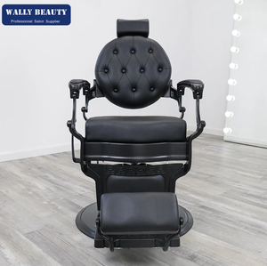 Sillón de Barbería de Lujo Vintage de Cuero Marrón Reclinable con Bomba Hidráulica de Alta Resistencia para Peluquería y Estilismo - Product Image 4