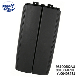 Couverture de boîte d'accoudoir noire à grain fin avec surpiqûres noires 98100602AU pour Peugeot 4008 5008 508L Citroën <span class=keywords><strong>C5</strong></span> C6 - Product Image 1