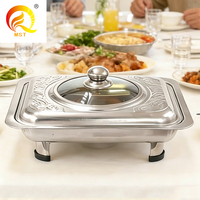 Plat de service commercial en acier inoxydable pour buffet, chauffe-plat professionnel pour restaurant, en promotion