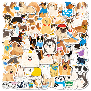Cartoon Dog Stickers Set Decorative Pet Sticker Self-adhesive Matte Varnishing Custom Shape Paper Stickers - Product Image 2