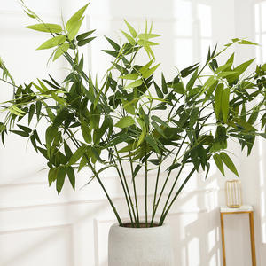 Nouvelle Collection 2026 : Branche de feuille de <span class=keywords><strong>bambou</strong></span> artificielle de luxe, toucher réel, 1,2 m de long, pour décoration de mariage et d'hôtel (vente en gros) - Product Image 2