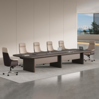 Table de conférence extra longue de 8 mètres, table de salle de réunion de luxe en bois massif pour 16 personnes, table de réunion officielle de grande envergure