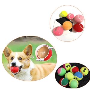 2 "e 2.5" pollici 5cm 6.4cm Logo personalizzato Eco Friendly mastica in gomma naturale peluche cane <span class=keywords><strong>Squeaky</strong></span> palla da Tennis giocattolo con logo - Product Image 4