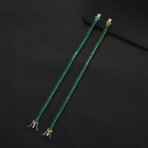 3Mm Three-claw Emerald Zircon Tennis <b>Bracelet</b>, <b>Copper</b> With Zircon Tanjing Fashion Lijing Necklace - Product Image 2