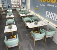 Table à manger moderne avec plateau en marbre et dalle de roche pour restaurant, fast-food, café, salon de thé, snack-bar, ensembles de tables et de chaises