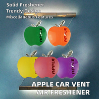 Diffuseur d'arômes NiceShow, 1 pièce, en plastique solide en forme de pomme, clip de ventilation de voiture, coloré, évaporation naturelle, 6 mois