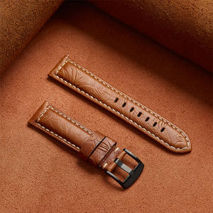 حزام ساعة من الجلد المدبوغ بأنماط نحت ، سوار ساعة للساعة ، حزام ساعة جلد طبيعي متعدد الألوان من الجلد الطبيعي - Product Image 4