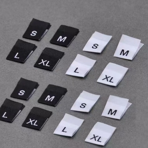 ป้ายผ้าโพลีเอสเตอร์ทอลายสี่เหลี่ยมสี่เหลี่ยมสำหรับกระเป๋าเสื้อผ้ารองเท้า-พับขอบตัดด้วยความร้อน - Product Image 4