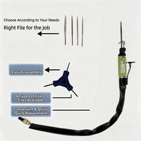 Lime pneumatique à mouvement alternatif haute performance pour finition métallique de précision et outils de lime à air à course de 5 mm avec fixation par pince et poignée ergonomique