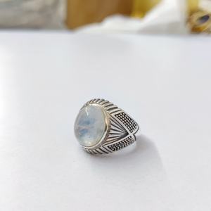 Bague en pierre de lune, argent sterling 925, bague en pierre précieuse, collection artisanale de pierres de lune, bagues fines, bijoux en argent, prix de gros - Product Image 2
