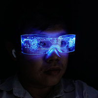 Lunettes de soleil lumineuses pliables Cyberpunk LED, nouvelles lunettes de soleil lumineuses pour les fournitures de fête promotionnelles de Noël