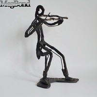 Statue de musicien et violoniste abstraite moderne Figurine en métal fonte Bronze antique imprimé UV pour la décoration intérieure et les cadeaux