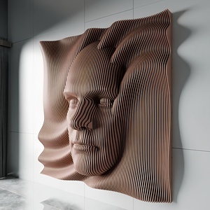 ML-WD056 Sculpture murale en bois, panneau décoratif mural, portrait, décoration haut de gamme, œuvre d'art pour la maison, la chambre d'hôtel, le magasin - Product Image 6