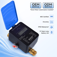 Compteur d'eau numérique à ultrasons domestique DN25 DN40 avec corps en laiton, haute précision, intelligent, Modbus Pulse