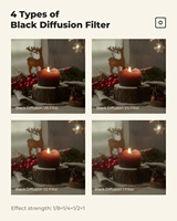 Filtre de diffusion noir K&F Concept Nano-X 49-82mm ultra-clair multicouche, étanche et résistant aux rayures 1/2 pour appareil photo