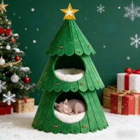 Maison pour chat en feutre, design sapin de Noël, 10 mm, spacieuse et amusante pour toute la famille, écologique, pour la plupart des chats, OEM