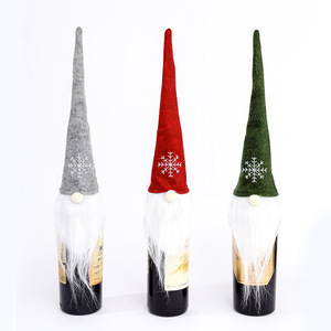Christmas Decoration Creative Old Forester Champagne Desktop Atmosphere Decoration <b>Red</b> Wine Bottle Cover - Product Image 6