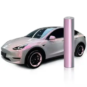7.5密耳5*59英尺华丽彩色光泽糖果粉色汽车漆保护膜包装乙烯基汽车包装膜