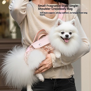 Ransel anjing jala gaya ramah lingkungan kancing penutup persegi poliester antilembap untuk anjing kecil-luar ruangan traksi portabel - Product Image 2