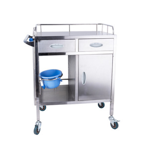 Carrito de Emergencia de Acero Inoxidable, Hermoso y Elegante, con Puerta Única de Apertura Superior, para Hospital - Product Image 1
