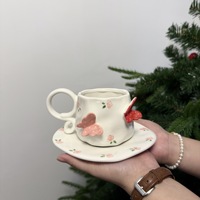 Ensemble tasse à café et assiette en céramique coréenne Lelyi, directement de l'usine, compatible lave-vaisselle, avec plateau, vente en gros