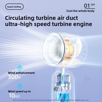 Ventilateur portable USB compact à moteur électrique sans balais, alimenté par batterie, pour refroidissement rapide et compression de glace, avec réglage de la vitesse