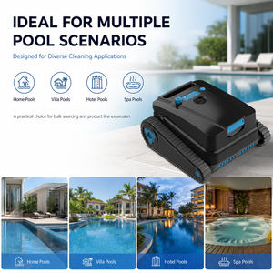 Nettoyeur de <span class=keywords><strong>piscine</strong></span> robotisé mural OEM 5200mAh 75GPM avec filtre 4L pour le nettoyage des parois, des fonds et des coins - Product Image 6