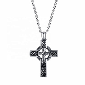 MECYLIFE Vintage Viking <strong>Celtic</strong> Knot Pendant <strong>Necklace</strong> Stainless Steel Vintage <strong>Cross</strong> <strong>Necklace</strong> Men - Product Image 1